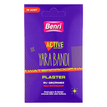 Benri Active Series Waterproof Band-Aids 15 Pack