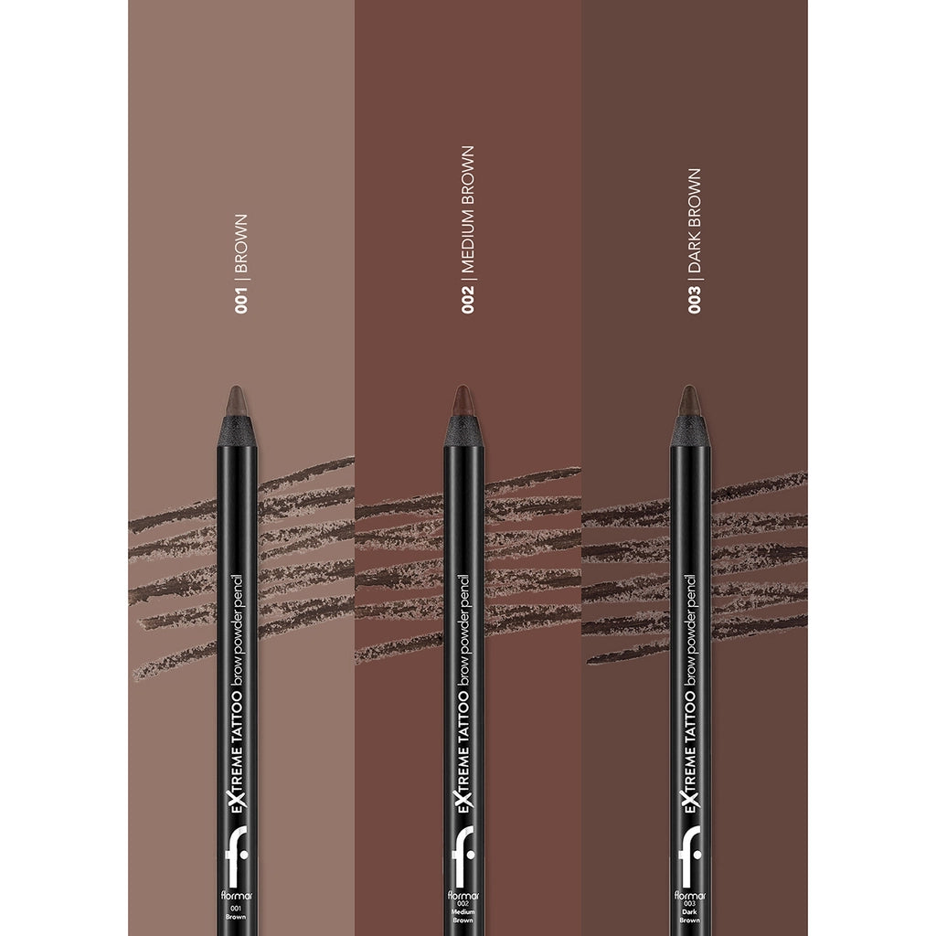 Flormar Extreme Tattoo Long Lasting Brush Eyebrow Pencil 003 Dark Brown
