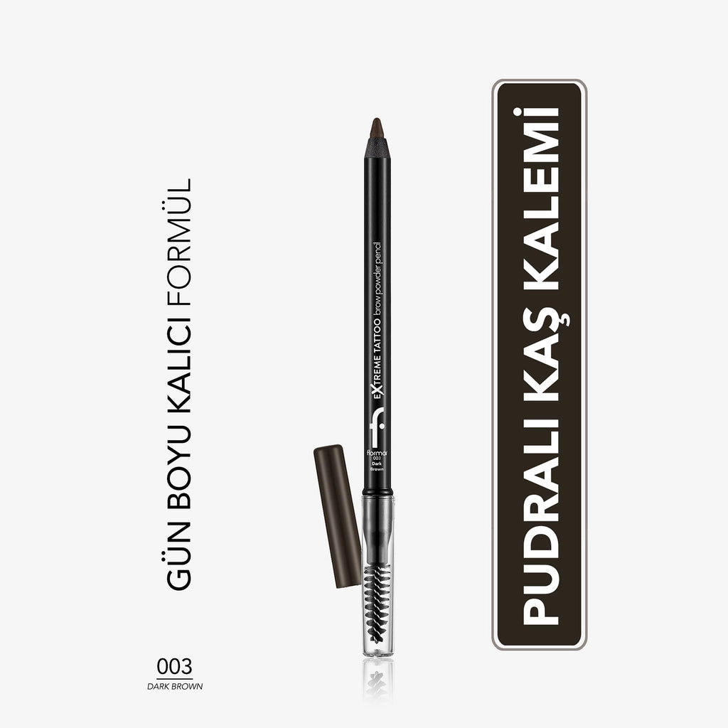 Flormar Extreme Tattoo Long Lasting Brush Eyebrow Pencil 003 Dark Brown