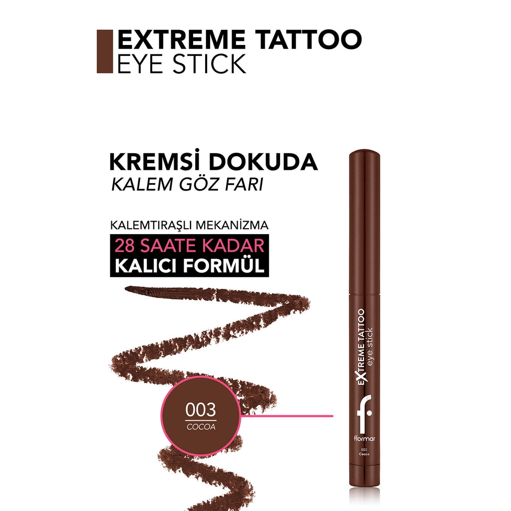 Flormar Extreme Tattoo Mat Lift Gel Eye Pencil 003 Cocoa