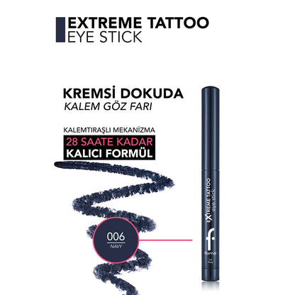 Flormar Extreme Tattoo Shimmer Lift Gel Eye Pencil 006 Navy