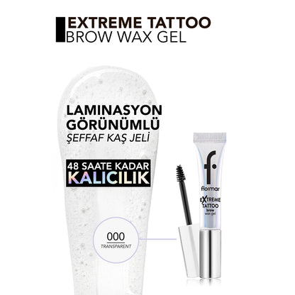 Flormar Extreme Tattoo Transparent Gel Eyebrow Wax with Long-Lasting Fixing Effect