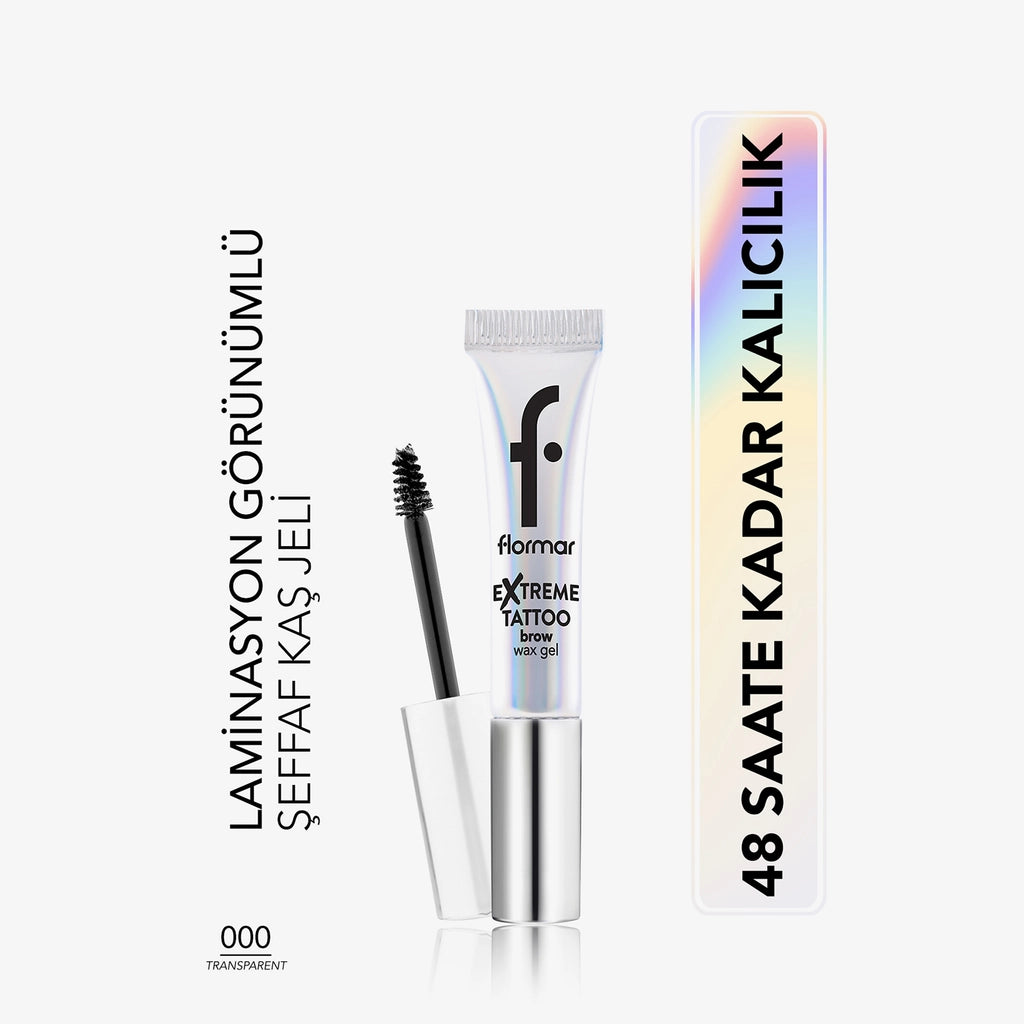 Flormar Extreme Tattoo Transparent Gel Eyebrow Wax with Long-Lasting Fixing Effect
