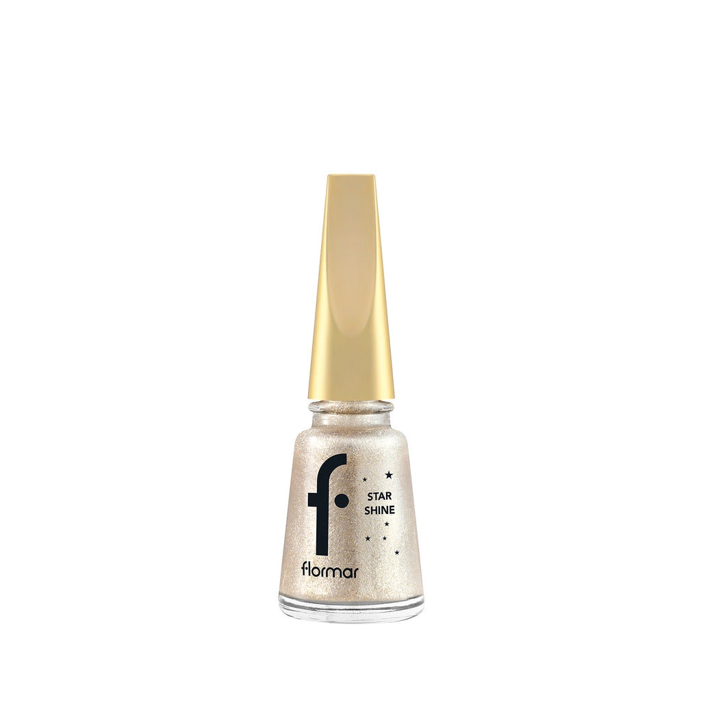 Flormar Star Shine Intensely Pigmented and Metallic Look Nail Polish 045 Luminious Gold