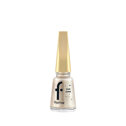 Flormar Star Shine Intensely Pigmented and Metallic Look Nail Polish 045 Luminious Gold