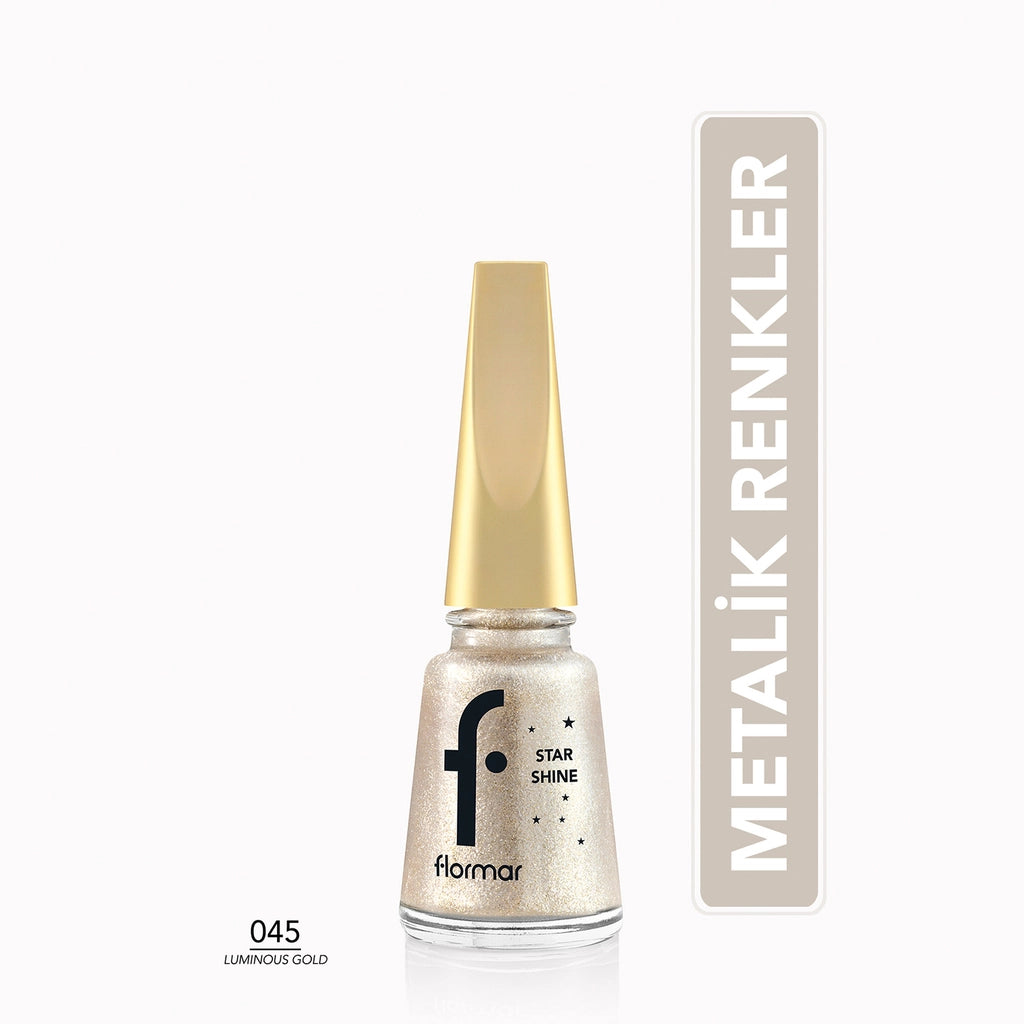 Flormar Star Shine Intensely Pigmented and Metallic Look Nail Polish 044 Scarlet Sparkle