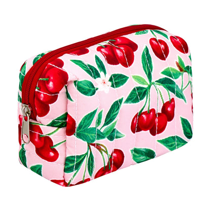 Eklips Cherry Quilted Makeup Bag