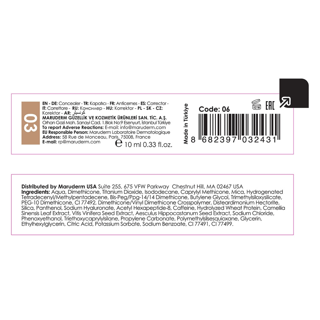 Maruderm Make Up Cover Crush Concealer No: 03