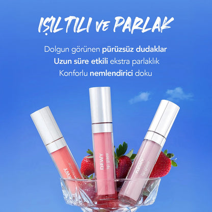 Flormar Dewy Lip Glaze Lip Gloss 009 Vibrant Red