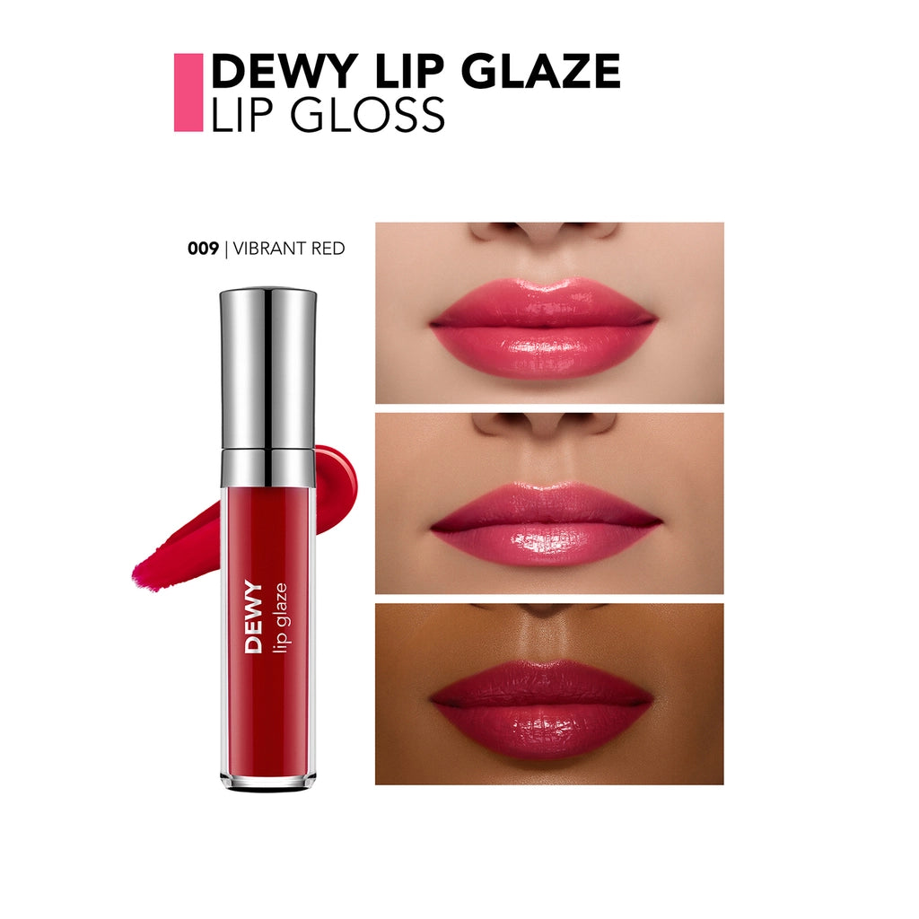 Flormar Dewy Lip Glaze Lip Gloss 009 Vibrant Red