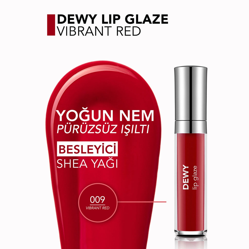 Flormar Dewy Lip Glaze Lip Gloss 009 Vibrant Red