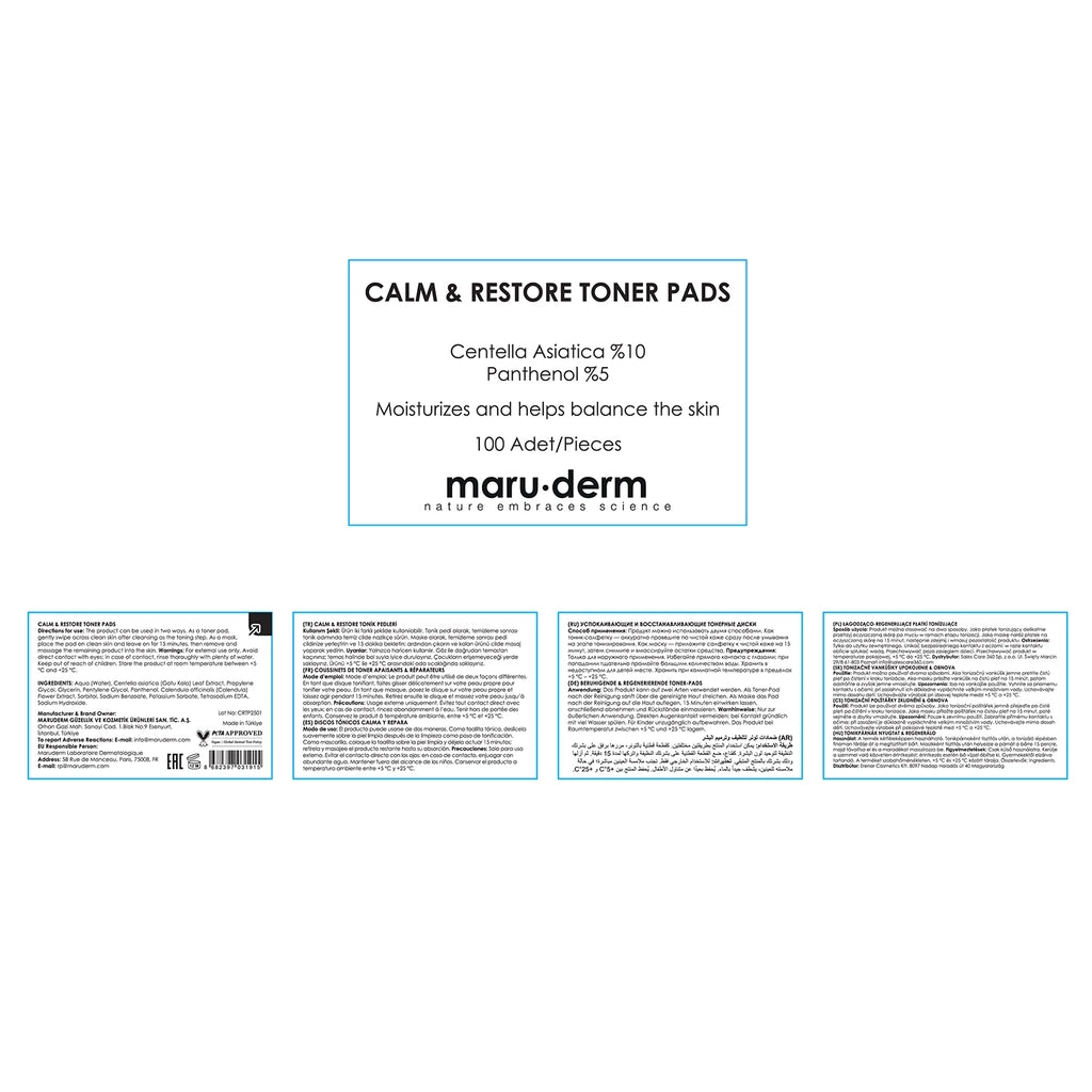 Maruderm Soothing and Repairing (Calme &amp; Restore) Tonic Pad 100 Pieces