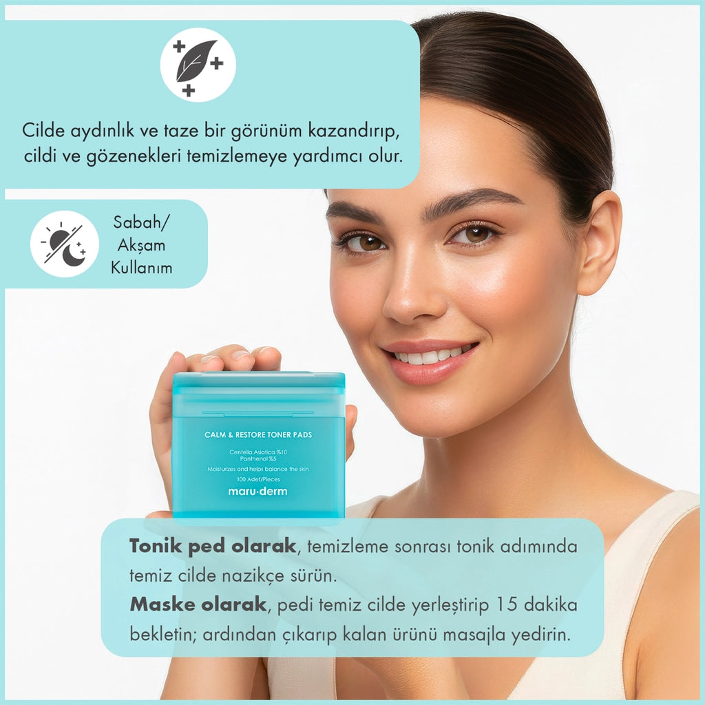 Maruderm Soothing and Repairing (Calme &amp; Restore) Tonic Pad 100 Pieces