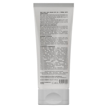 The Ceel Rice Milk Moisturizing Brightening and Anti-Blemish Tone Equalizing 50+SPF Facial Sunscreen 50 ml