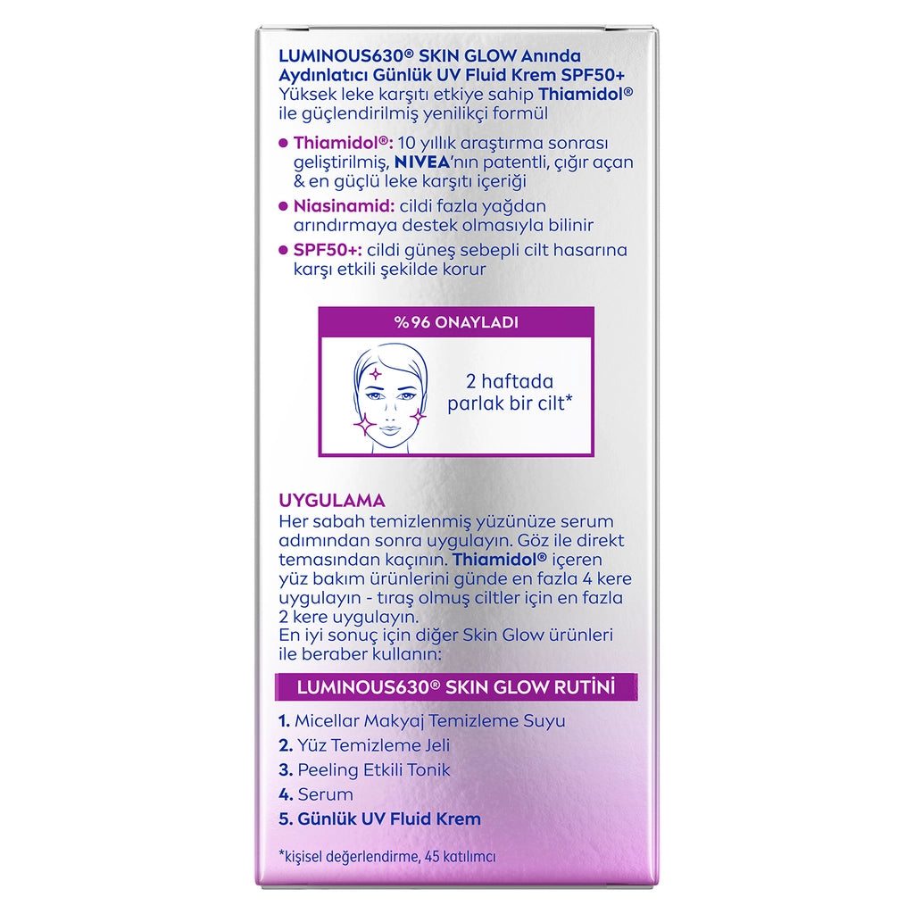 Nivea Luminous630 Skin Glow Illuminating SPF50 Facial Sun Cream 40 ml