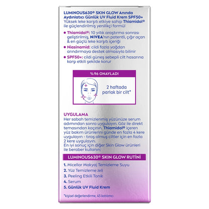Nivea Luminous630 Skin Glow Illuminating SPF50 Facial Sun Cream 40 ml