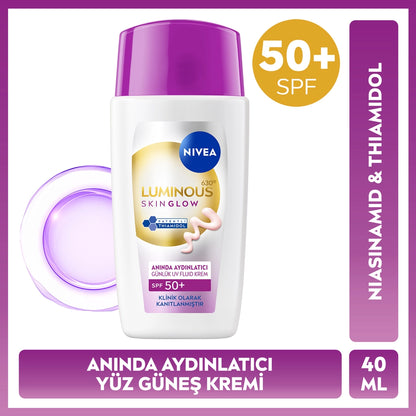 Nivea Luminous630 Skin Glow Illuminating SPF50 Facial Sun Cream 40 ml
