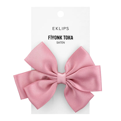 Eklips Satin Bow Ribbon Buckle Dusty Pink