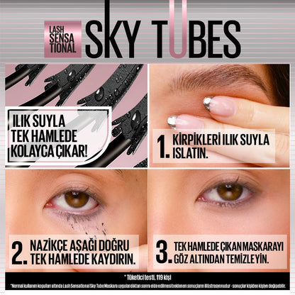 Maybelline New York Lash Sensational Sky Tubes Tubing Mascara Giving Unlimited Length and Volume Effect