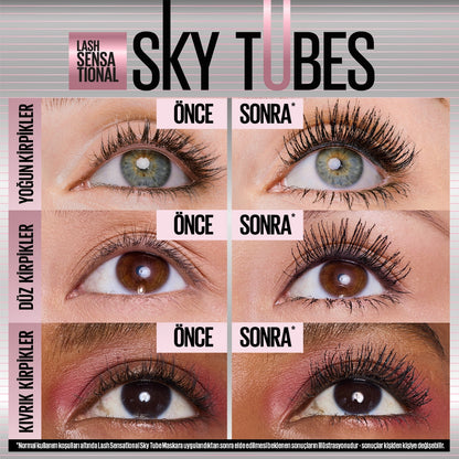 Maybelline New York Lash Sensational Sky Tubes Tubing Mascara Giving Unlimited Length and Volume Effect