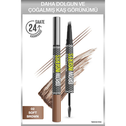 Maybelline New York Brow Insert Double Ended Eyebrow Pencil 02 Soft Brown