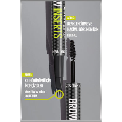 Maybelline New York Brow Insert Double Ended Eyebrow Pencil 02 Soft Brown