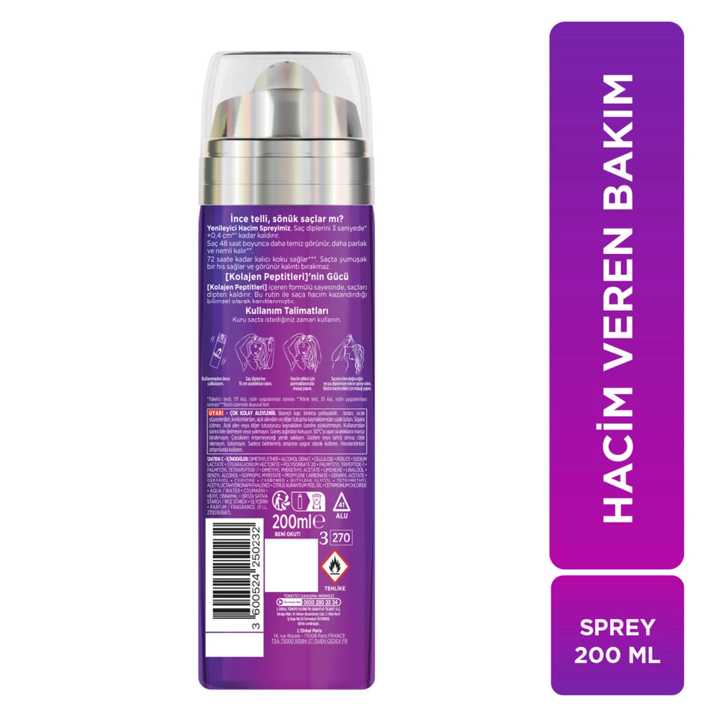 Loreal Paris Elseve Volumizing Regenerating Hair Spray Containing Collagen Lifter (Collagen Peptides) 20