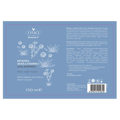 Otacı Botanics Herbal Styling Hair Mousse 150 ml (Medium &amp; Hard Hold)
