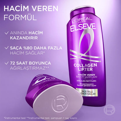 Loreal Paris Elseve Volumizing Hair Care Shampoo Containing Collagen Lifter (Collagen Peptides) 300 m