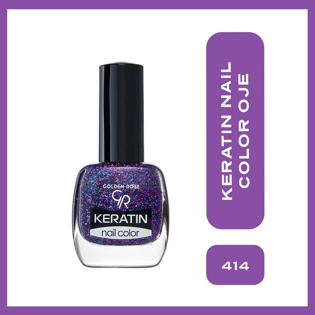 Golden Rose Keratin Glitter Nail Polish No: 414