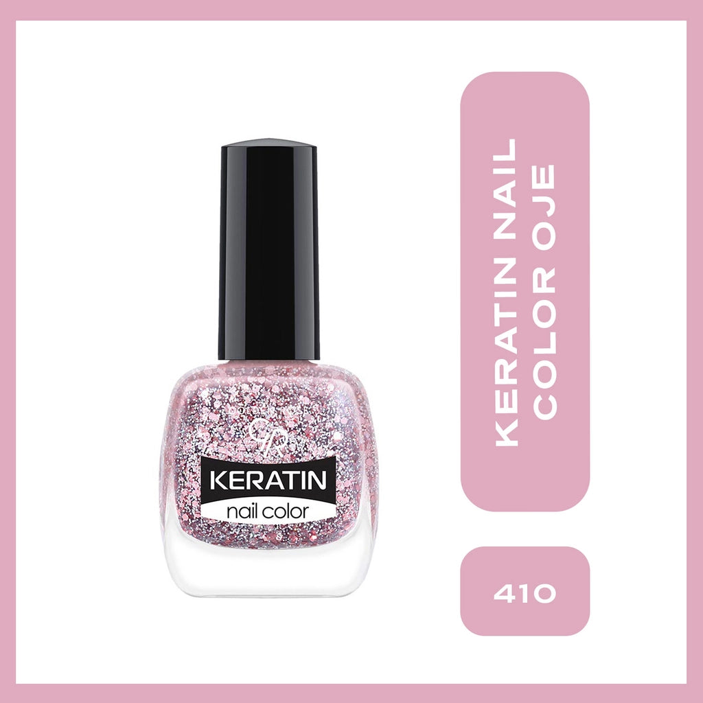 Golden Rose Keratin Glitter Nail Polish No: 414