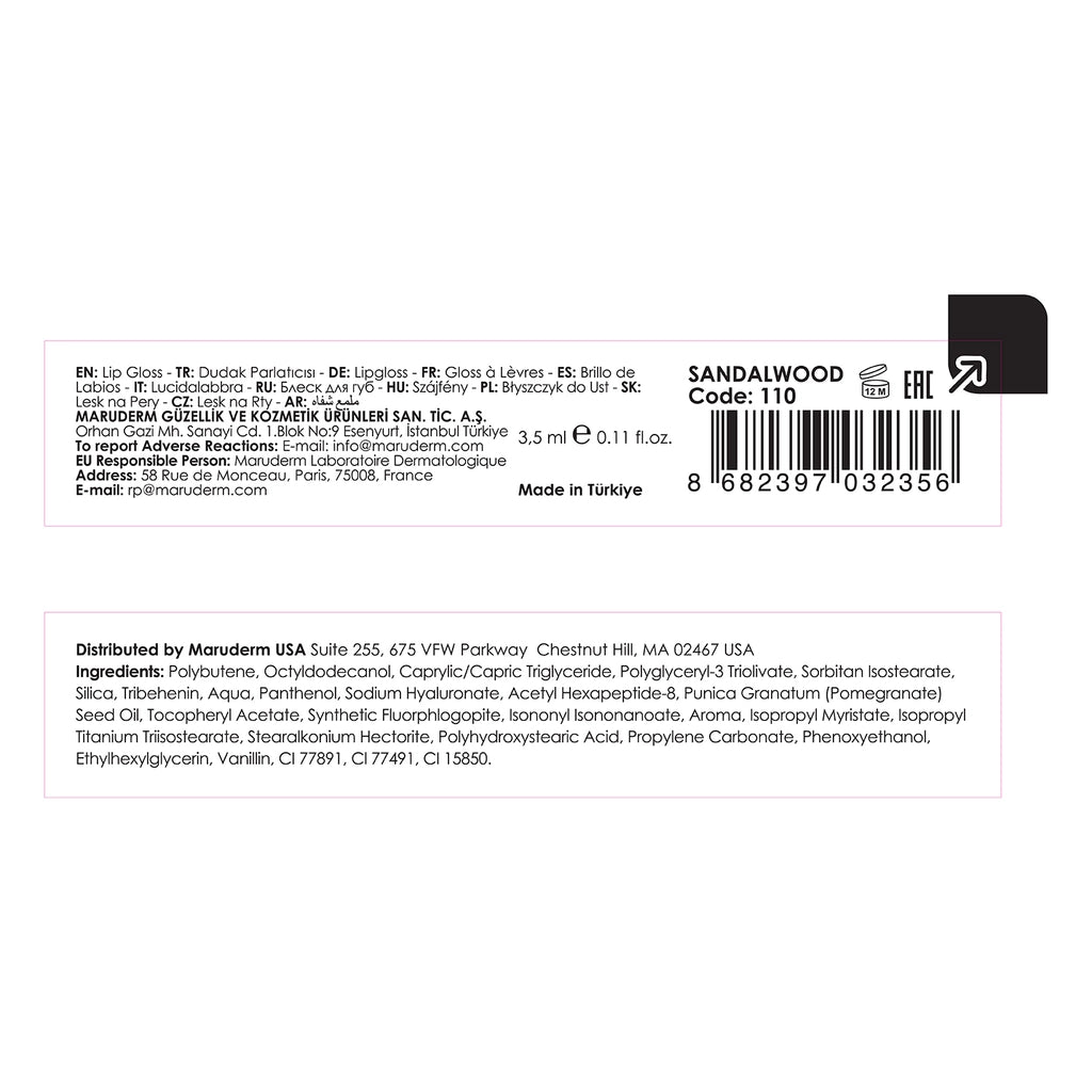 Maruderm Make Up Lips Vibe Lip Gloss Sandalwood