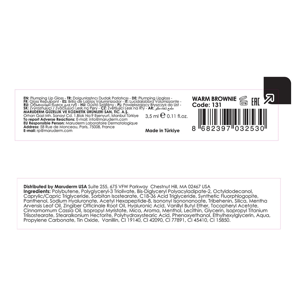 Maruderm Make Up Plumping Bitter Sweet Lip Gloss Warm Brownie