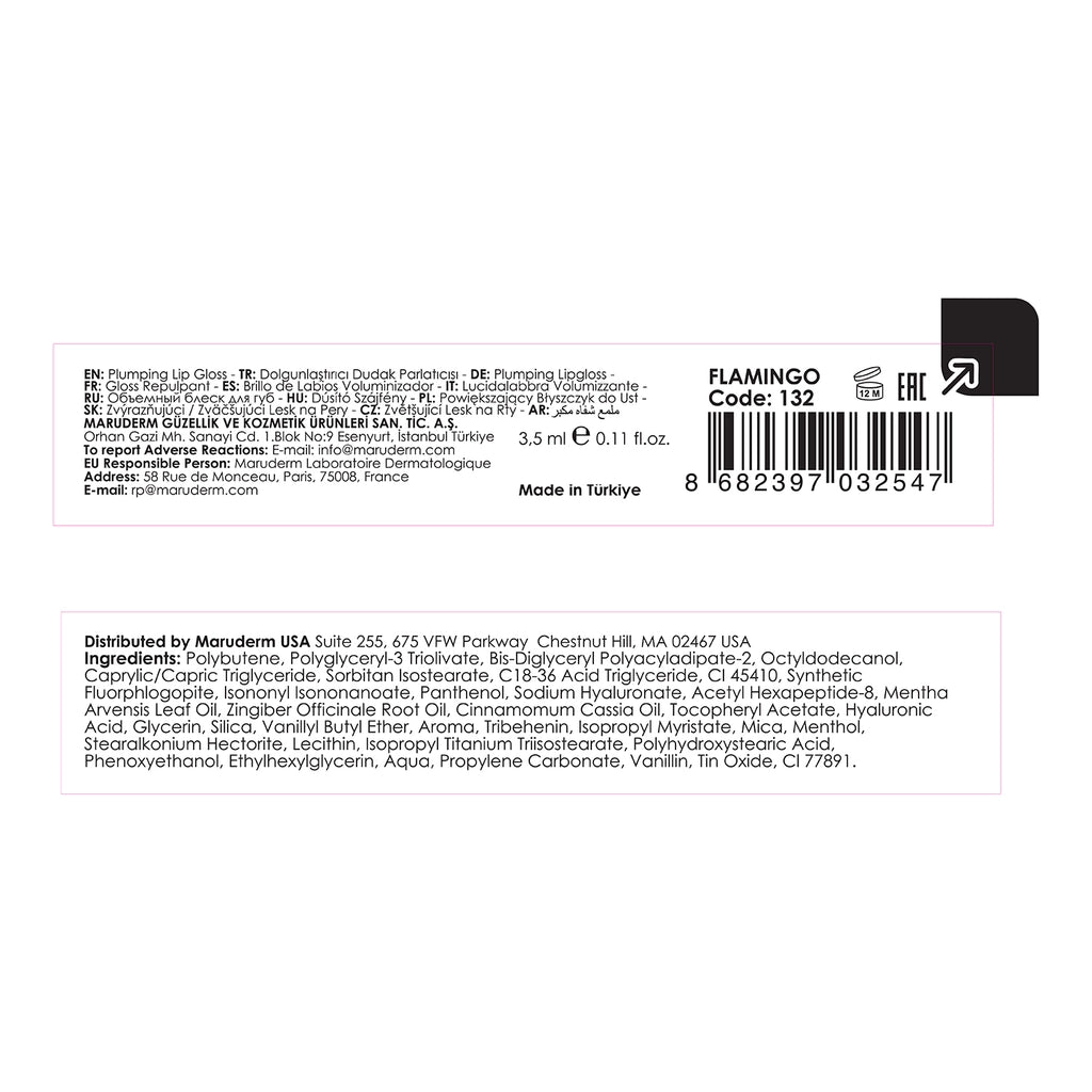 Maruderm Make Up Plumping Bitter Sweet Lip Gloss Flamingo