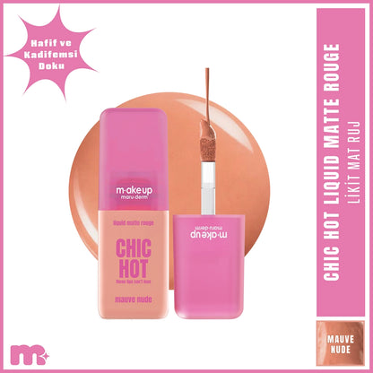 Maruderm Make Up Chic Hot Liquid Matte Lipstick Mauve Nude