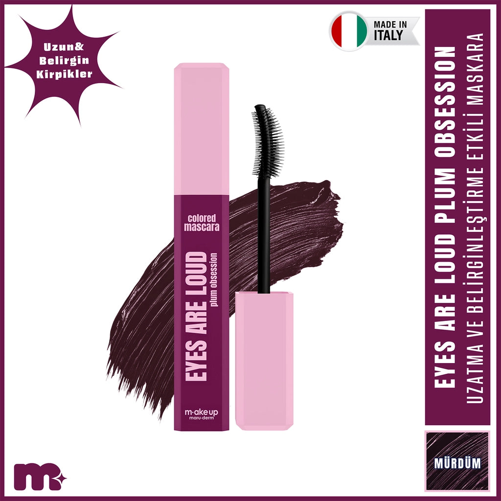 Maruderm Make Up Eyes Are Loud Colored Mascara Plum Obsession