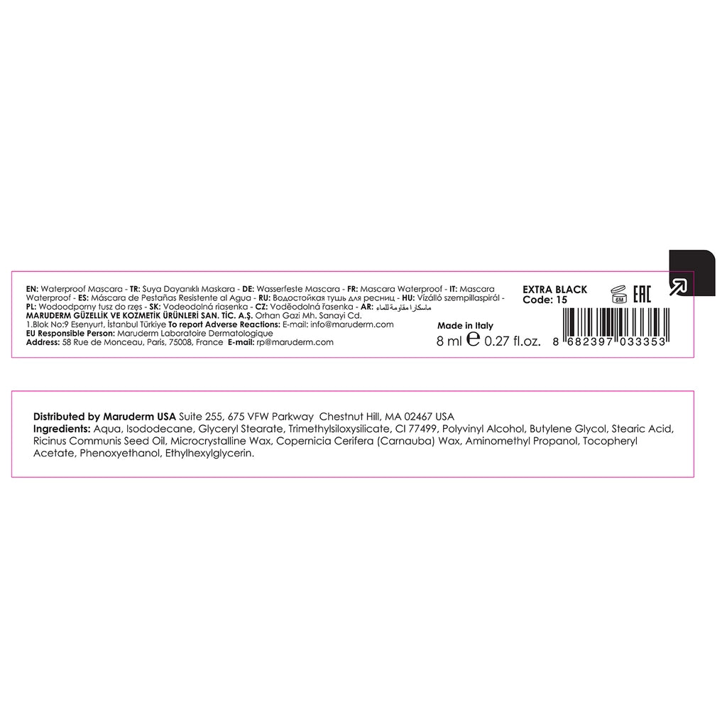 Maruderm Make Up Magnetic Eyes Waterproof Mascara (Extra Black)