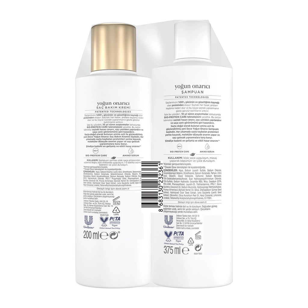 Dove Amino Serum Intensive Repair Shampoo 375 ml + Hair Care Conditioner 200 ml