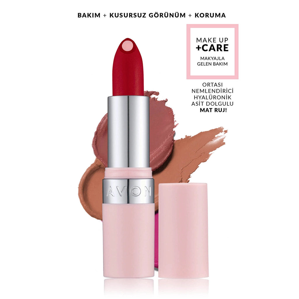 Avon Make Up +Care Hydramatic Matte Lipstick Siren Red