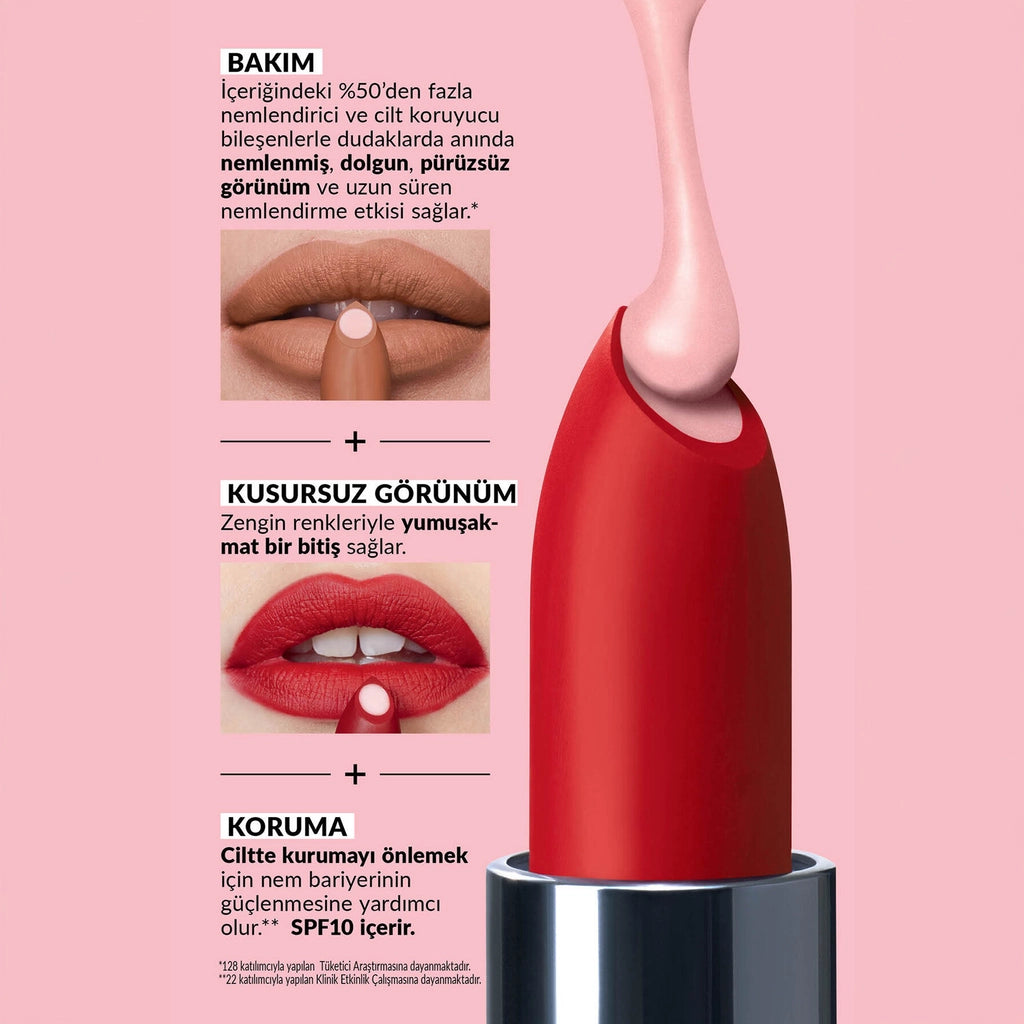 Avon Make Up +Care Hydramatic Matte Lipstick Siren Red