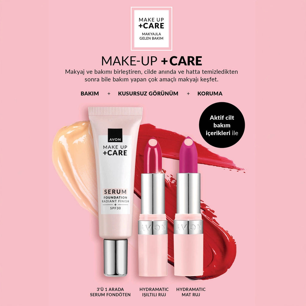 Avon Make Up +Care Hydramatic Shine Lipstick with Hyaluronic Acid Burgundy