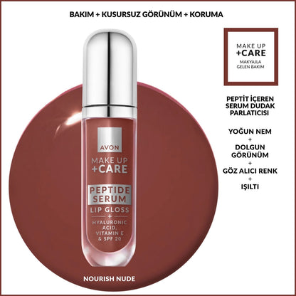 Avon Make Up +Care Peptide Containing Serum Gloss SPF20 Lip Gloss Berry Quench