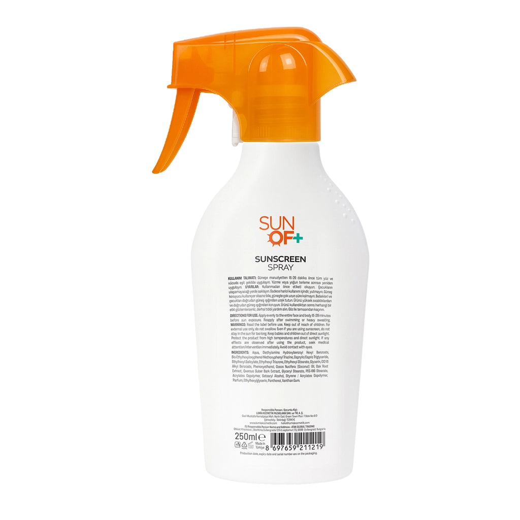 Sun Of+ Sunscreen Trigger Sun Face and Body Cream Spray 50SPF 250 ml