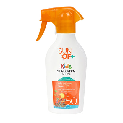 Sun Of+ Kids Sunscreen Trigger Sun Face and Body Cream Spray for Children 50SPF 250 ml