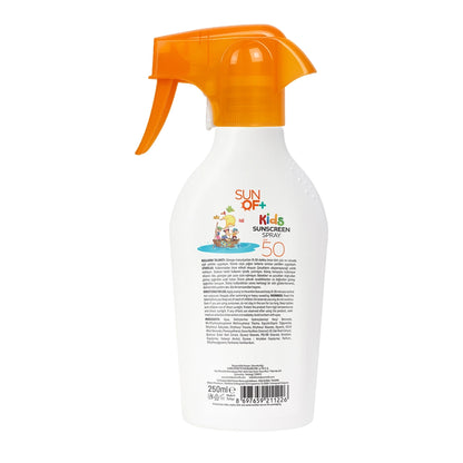 Sun Of+ Kids Sunscreen Trigger Sun Face and Body Cream Spray for Children 50SPF 250 ml