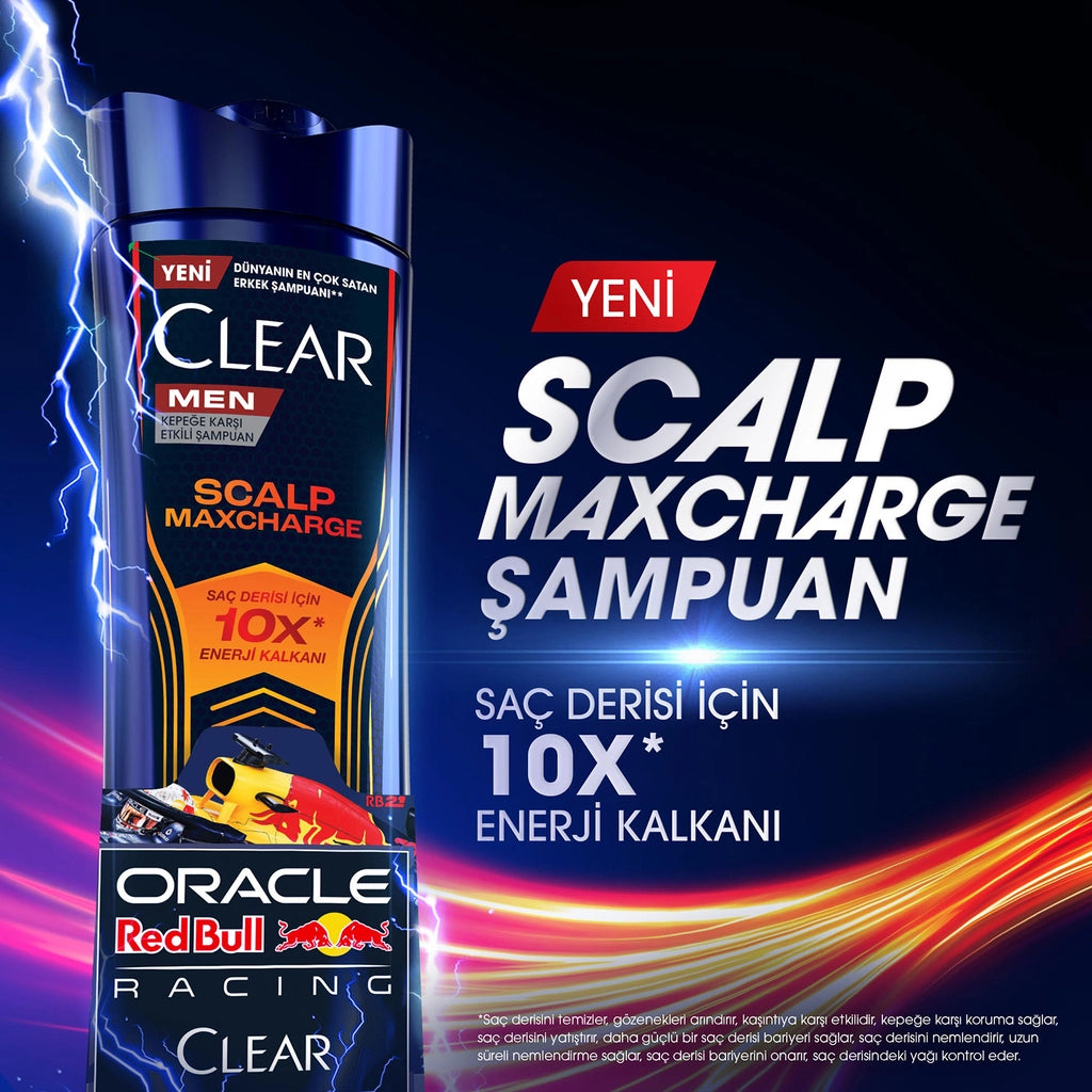 Clear Men Effective Shampoo Against Dandruff Scalp Maxcharge Oracle Red Bull Racing 330 ml