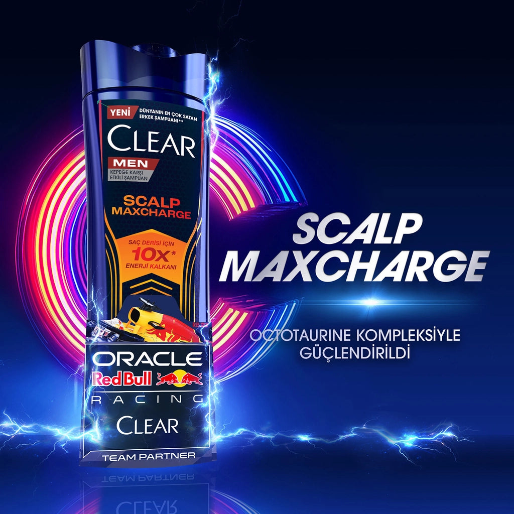 Clear Men Effective Shampoo Against Dandruff Scalp Maxcharge Oracle Red Bull Racing 330 ml