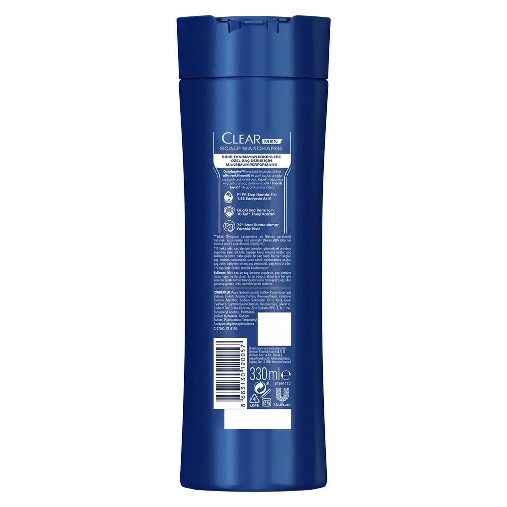 Clear Men Effective Shampoo Against Dandruff Scalp Maxcharge Oracle Red Bull Racing 330 ml