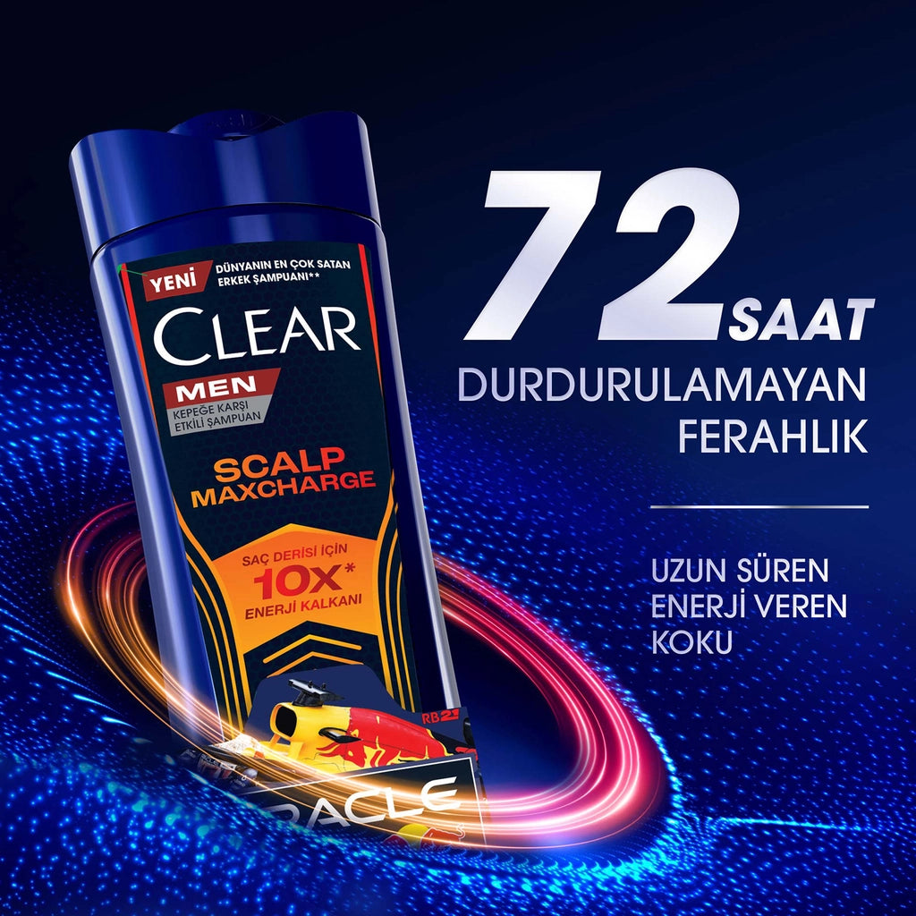 Clear Men Effective Shampoo Against Dandruff Scalp Maxcharge Oracle Red Bull Racing 330 ml