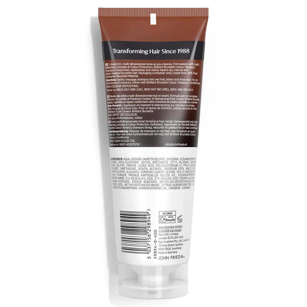 John Frieda Brilliant Brunnette Color Vibrancy Color Revitalizing Shampoo 250 ml